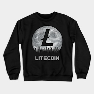 Vintage Litecoin LTC Coin To The Moon Crypto Token Cryptocurrency Blockchain Wallet Birthday Gift For Men Women Kids Crewneck Sweatshirt